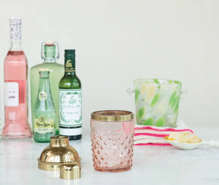 Hand-blown Hobnail Rose Shaker