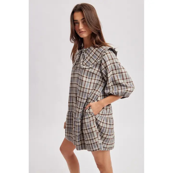Ivy Plaid Peter Pan Mini Dress