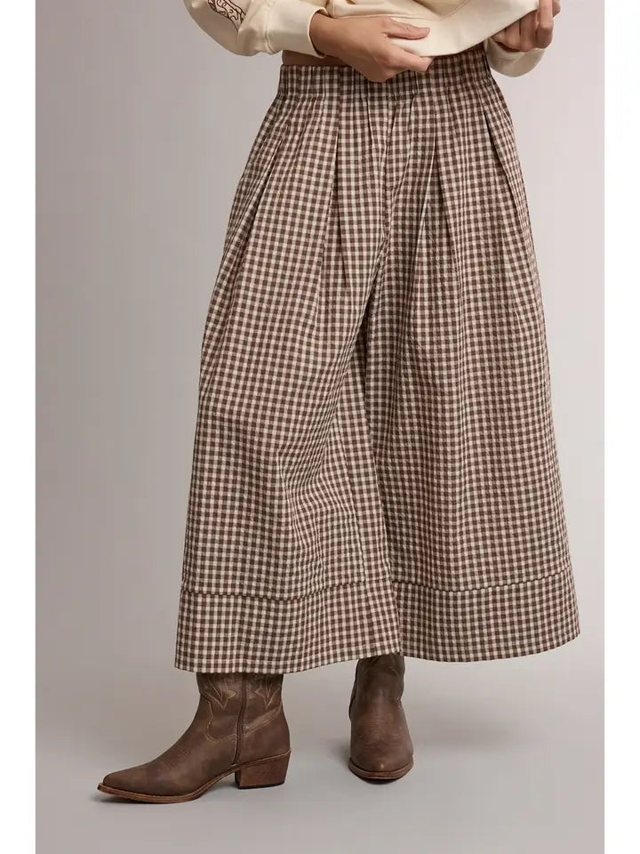 Molly Gingham Wide Leg Pants