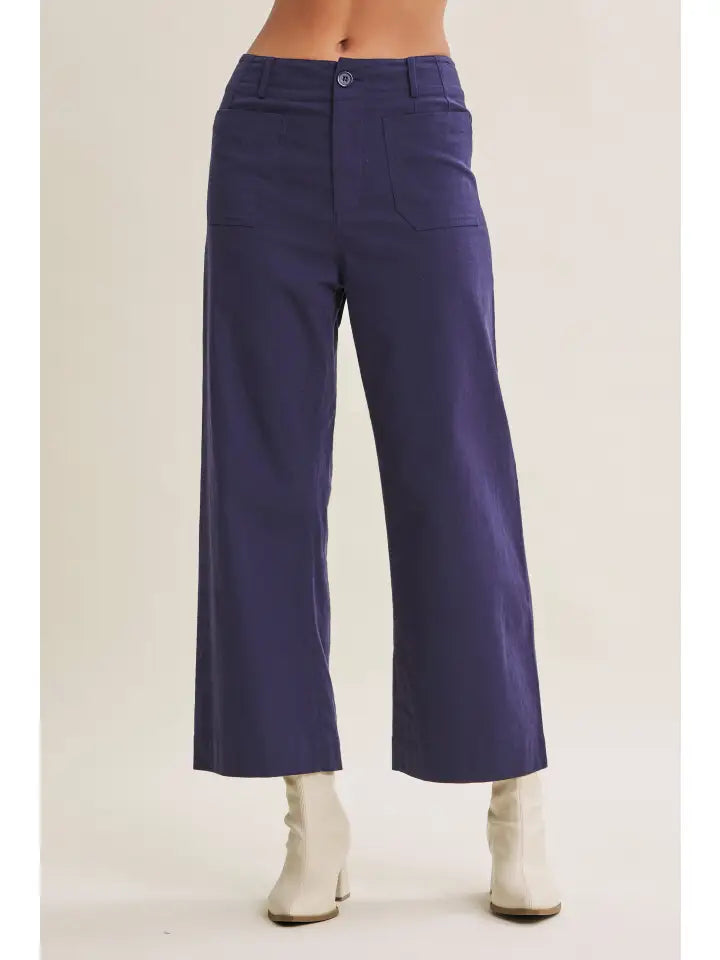 Blake Wide-Leg Pants in Navy
