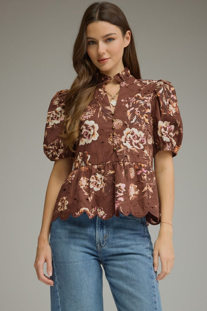 Simone Floral Peplum Top
