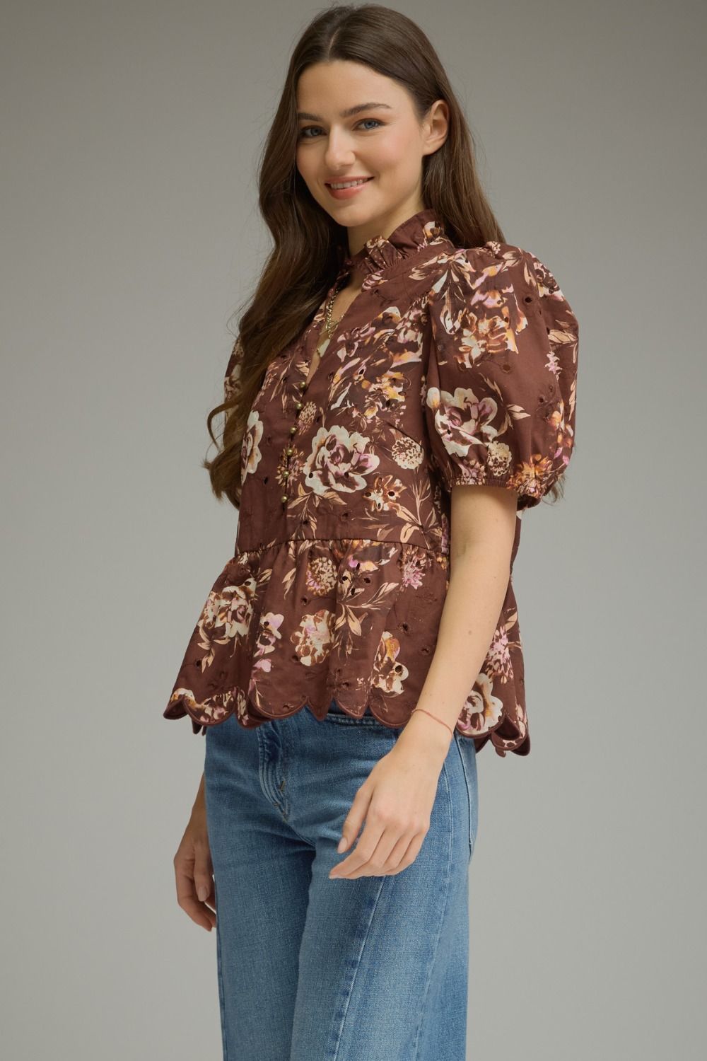 Simone Floral Peplum Top