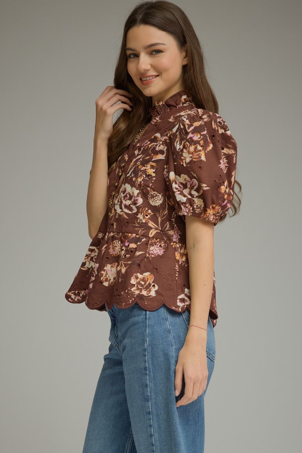 Simone Floral Peplum Top