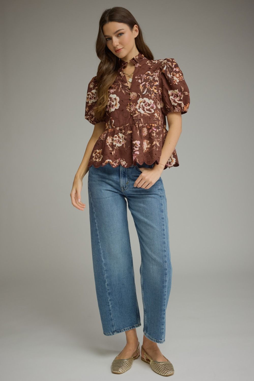 Simone Floral Peplum Top