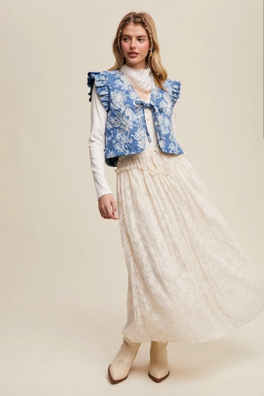 Floral Textured Maxi Skirt