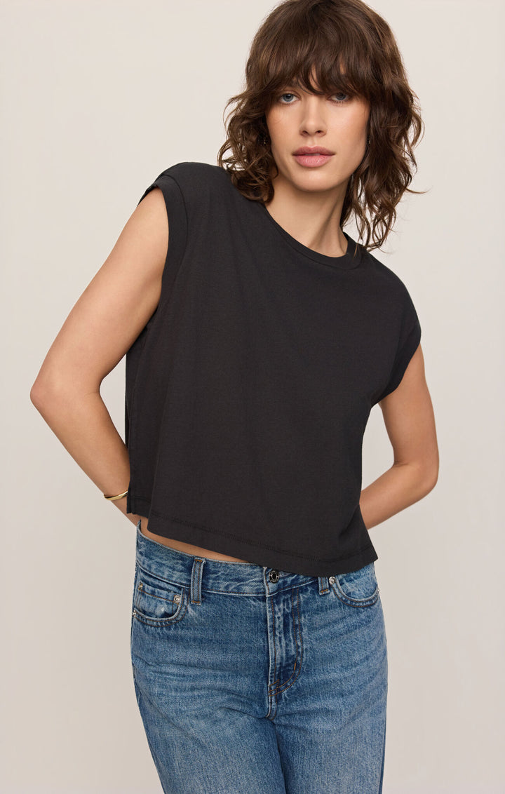Flex Sleeveless Tee - Ash Black