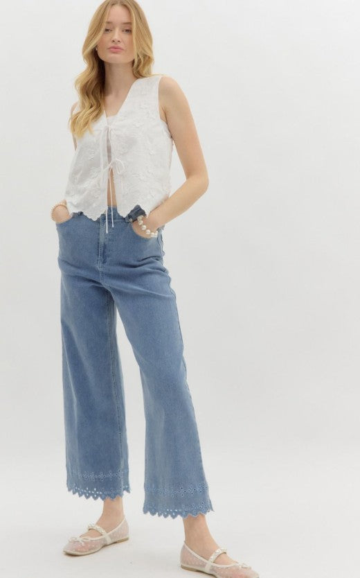 Embroidered Floral Demin Jeans