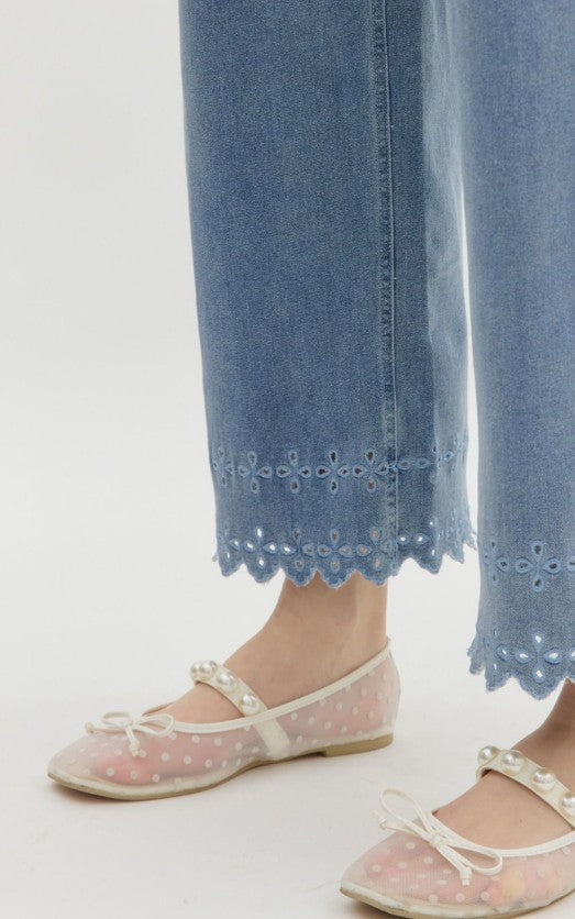 Embroidered Floral Demin Jeans