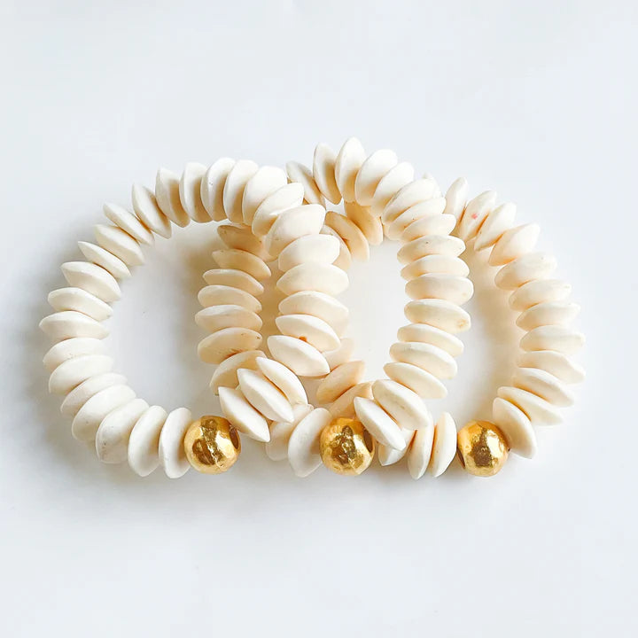 Heishe Bone Bracelet