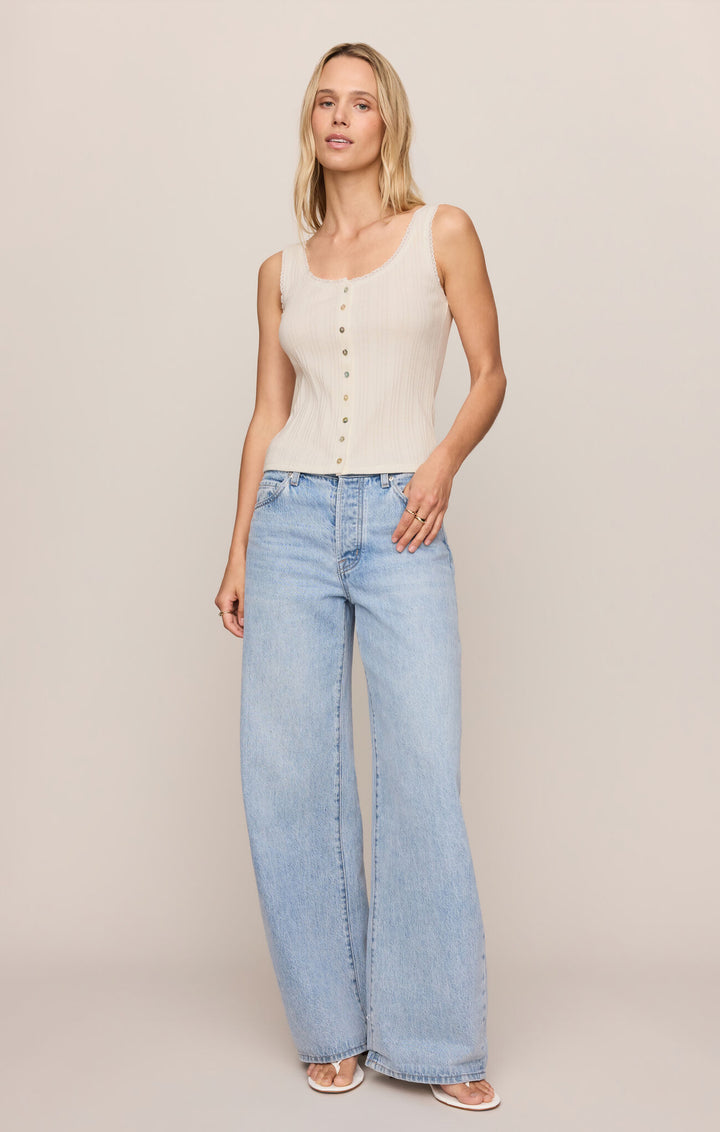 Lainey Pointelle Tank- White