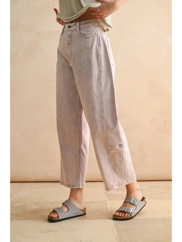 Luarel Lilac Barrel Jeans