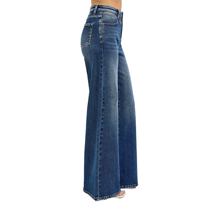 Yoke Detail Dark Wash Jeans