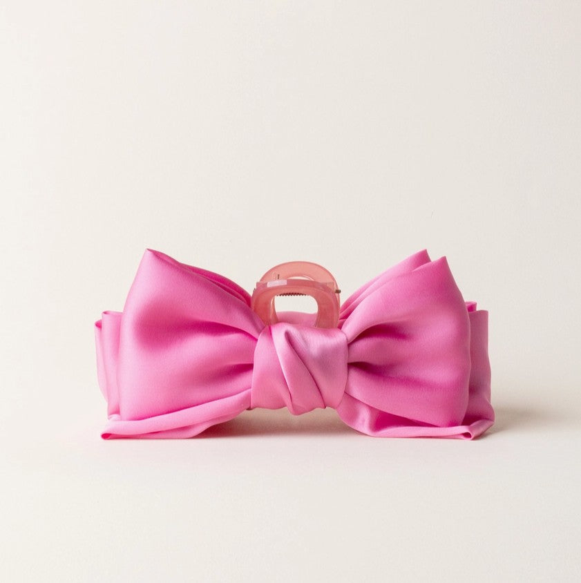 Valentine Satin Bow Claw Clip