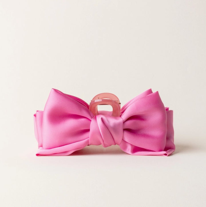 Valentine Satin Bow Claw Clip