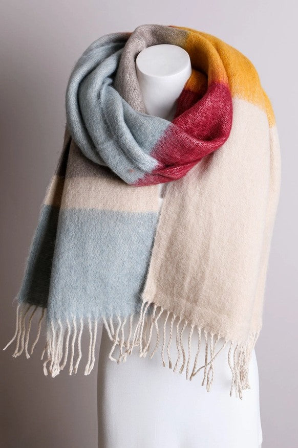Color Block Oversized Scarf