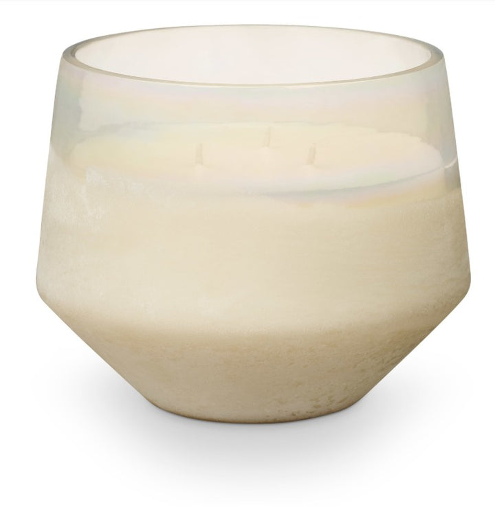 Winter White Baltic Glass Candle